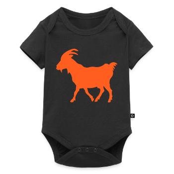 Ziege orange GOAT - Baby Premium Kurzarmbody - Schwarz - Vorne