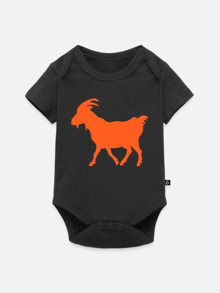 Ziege orange GOAT - Baby Premium Kurzarmbody - Schwarz