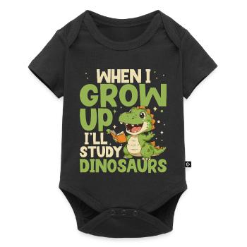 Quand je serai grand, je serai des dinosaures drôles - Body à manches courtes Premium Bébé - noir - Devant