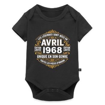 Millésime avril 1968 shirt Anniversaire Avril 1968 - Body à manches courtes Premium Bébé - noir - Devant