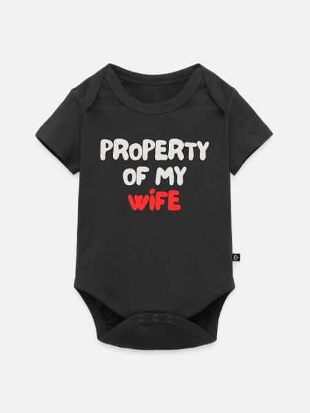 Eigentum meiner Frau - Baby Premium Kurzarmbody - Schwarz