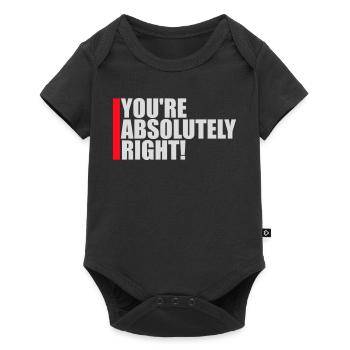 Tu as tout à fait raison, logo drôle d’IA sarcastique - Body à manches courtes Premium Bébé - noir - Devant