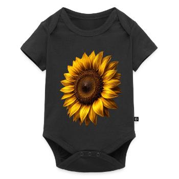Graphismes de tournesols jaunes Fleurs de tournesol - Body à manches courtes Premium Bébé - noir - Devant