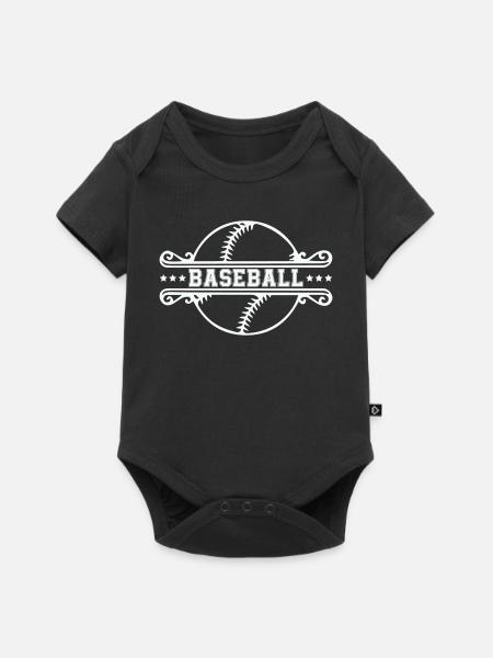Baseball Ornamentrahmen Emblem - Baby Premium Kurzarmbody - Schwarz