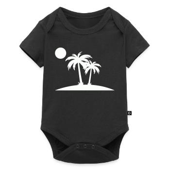 Palm Island Silhouette on the Beach - Baby Premium short-sleeve bodysuit - black - Front