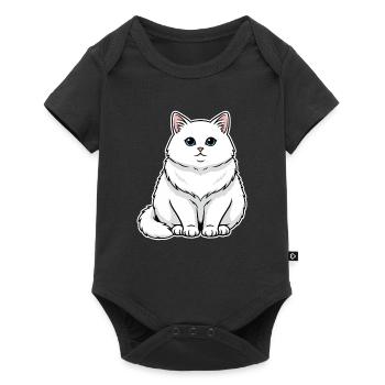 White Cat Fluffy Blue Eyes Majestic Portrait - Baby Premium short-sleeve bodysuit - black - Front