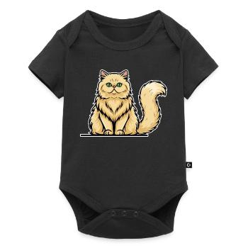 Cream Persian Cat Long Hair Vintage Portrait - Baby Premium short-sleeve bodysuit - black - Front