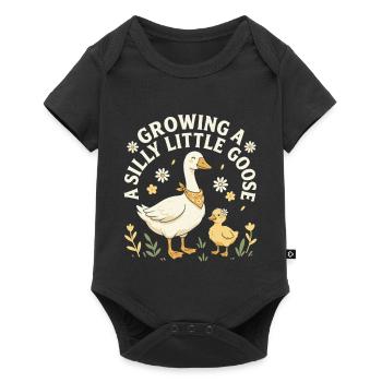 Growing A Silly Little Goose - Baby Premium short-sleeve bodysuit - black - Front