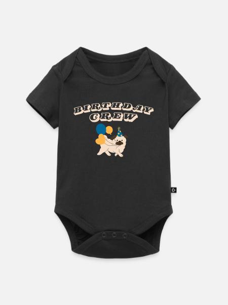 Birthday Crew - Baby Premium Kurzarmbody - Schwarz