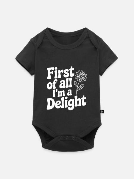 Zunächst einmal bin ich eine Freude - Baby Premium Kurzarmbody - Schwarz