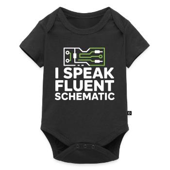 Je parle couramment la technologie des schémas circuités - Body à manches courtes Premium Bébé - noir - Devant