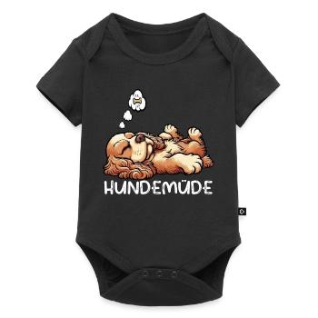 Hundemüde Cocker Spaniel Cockerhund Cockerbesitzer - Baby Premium Kurzarmbody - Schwarz - Vorne