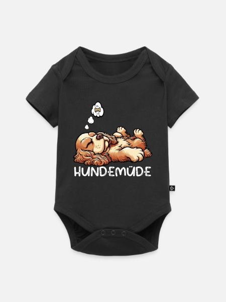 Hundemüde Cocker Spaniel Cockerhund Cockerbesitzer - Baby Premium Kurzarmbody - Schwarz