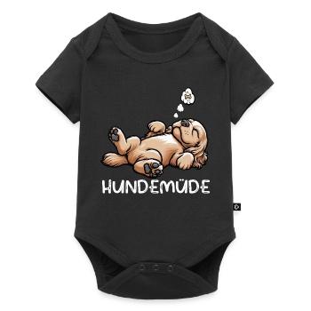 Hundemüde Cocker Spaniel Cockerhund Cockerbesitzer - Baby Premium Kurzarmbody - Schwarz - Vorne