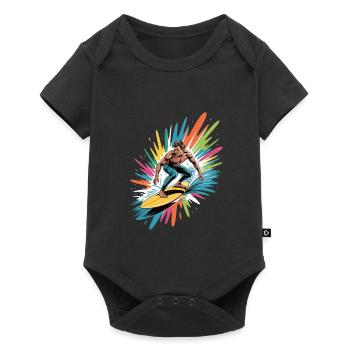Colorful Surfer Watercolors Splashes Graffiti - Baby Premium short-sleeve bodysuit - black - Front