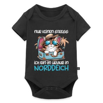 Nordsee NUR KEIN STRESS BIN IM URLAUB AN DER - Baby Premium Kurzarmbody - Schwarz - Vorne
