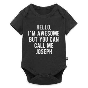 Hallo, mir geht's großartig, nenn mich Joseph – lustiges Zitat - Baby Premium Kurzarmbody - Schwarz - Vorne