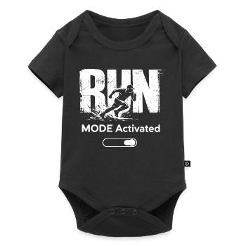 Run Mode Activated Shirt Running Fitness Gift - Baby Premium short-sleeve bodysuit - black - Front