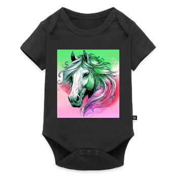 horse - Baby Premium short-sleeve bodysuit - black - Front