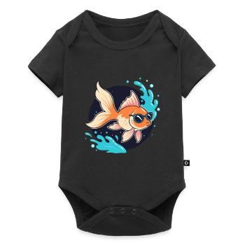Retro Golden Fish Glasses - Baby Premium short-sleeve bodysuit - black - Front