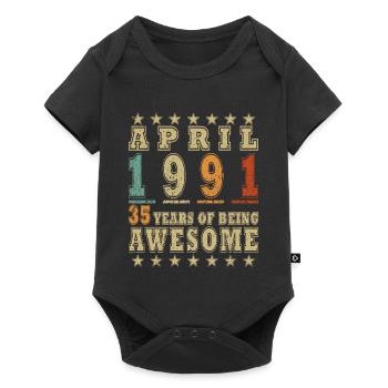 Avril 1991 : 35 ans d’Awesome - Body à manches courtes Premium Bébé - noir - Devant