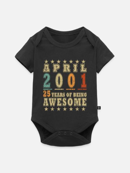 April 2001 – 25 Jahre Awesome - Baby Premium Kurzarmbody - Schwarz