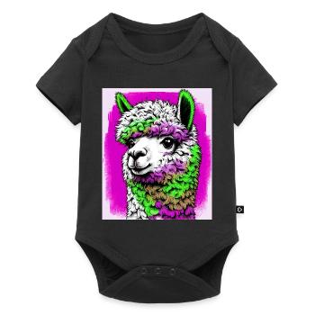 Alpaka - Baby Premium Kurzarmbody - Schwarz - Vorne