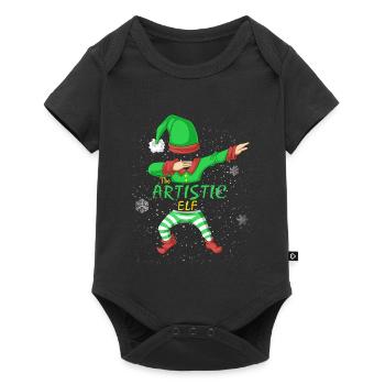 Artistic Elf Family Christmas Shirt - Baby Premium short-sleeve bodysuit - black - Front