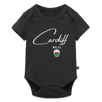 Cardiff Wales, elegant design Cardiff - Baby Premium short-sleeve bodysuit - black - Front