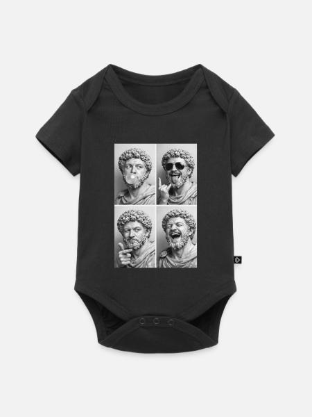 Marcus Aurelius Collage - Baby Premium Kurzarmbody - Schwarz