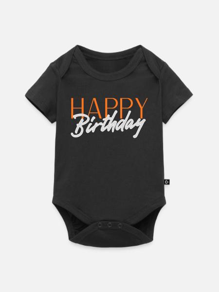 Happy Birthday - Baby Premium Kurzarmbody - Schwarz