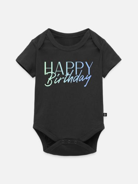 Happy Birthday - Baby Premium Kurzarmbody - Schwarz