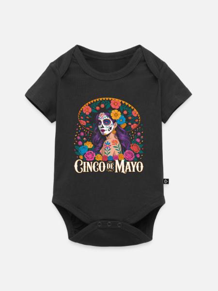 Cinco Mayo Sugar Skull Fiesta - Baby Premium Kurzarmbody - Schwarz