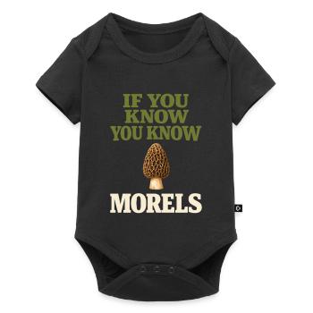 Chasseurs de morilles, champignons morilles sauvages sur - Body à manches courtes Premium Bébé - noir - Devant