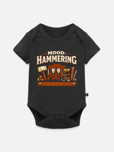 Stimmung: Hämmern | Lederwerkzeug - Baby Premium Kurzarmbody - Schwarz