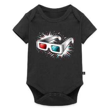 3D Glasses Retro Cinema Design - Baby Premium short-sleeve bodysuit - black - Front