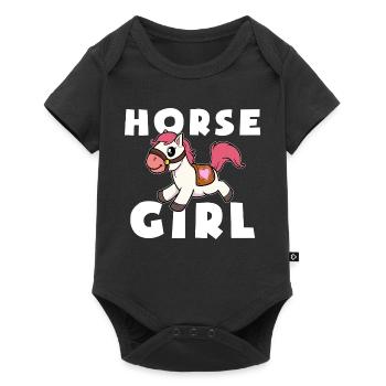 Fille Cheval Poney Mignonne - Body à manches courtes Premium Bébé - noir - Devant