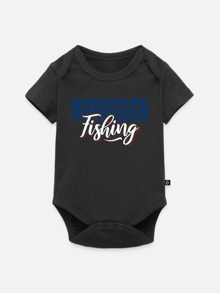 Norwegen Fishing - Angler Geschenk - Baby Premium Kurzarmbody - Schwarz