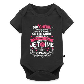 Ma Chérie Tee Je t'aime Formidable - Body à manches courtes Premium Bébé - noir - Devant