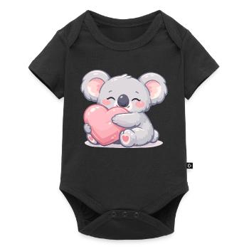 Little koala cuddles heart - Baby Premium short-sleeve bodysuit - black - Front