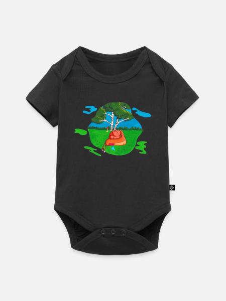 Mushroom for back - Baby Premium short-sleeve bodysuit - black