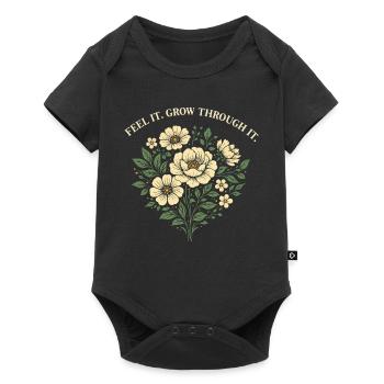 Feel It Grow Through It Floral Design - Baby Premium short-sleeve bodysuit - black - Front