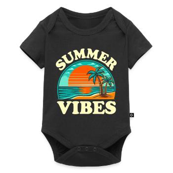 Palm Tree Summer and Sunset Vibes - Baby Premium short-sleeve bodysuit - black - Front