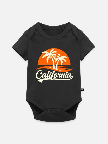 Palmen, Dämmerung, Kalifornien, - Baby Premium Kurzarmbody - Schwarz