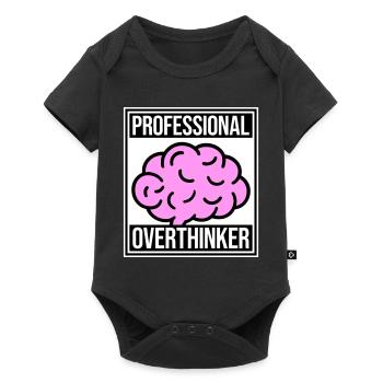 Professional Overthinker Lustig Grübeln Angst Logo - Baby Premium Kurzarmbody - Schwarz - Vorne