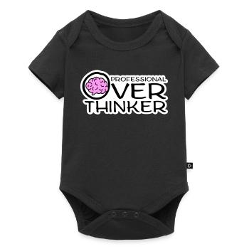 Professional Overthinker Lustig Grübeln Angst Logo - Baby Premium Kurzarmbody - Schwarz - Vorne