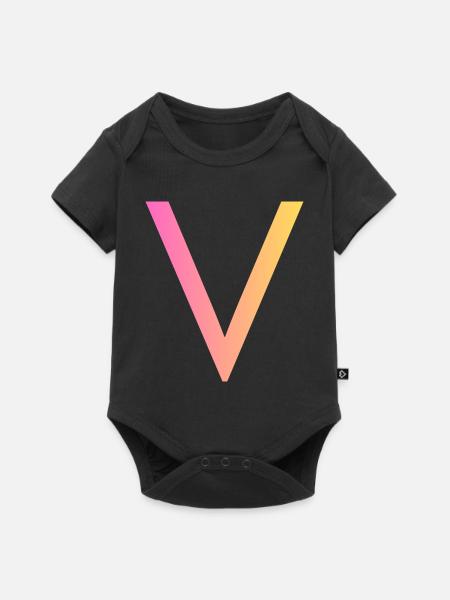 V - Baby Premium Kurzarmbody - Schwarz