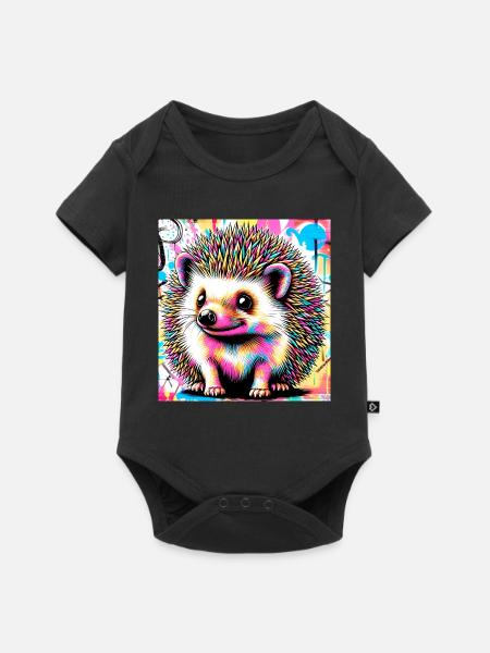 Igel - Baby Premium Kurzarmbody - Schwarz