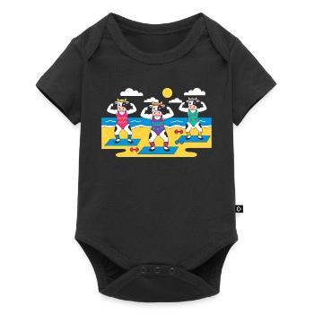 Cow Yoga Beach - Baby Premium short-sleeve bodysuit - black - Front