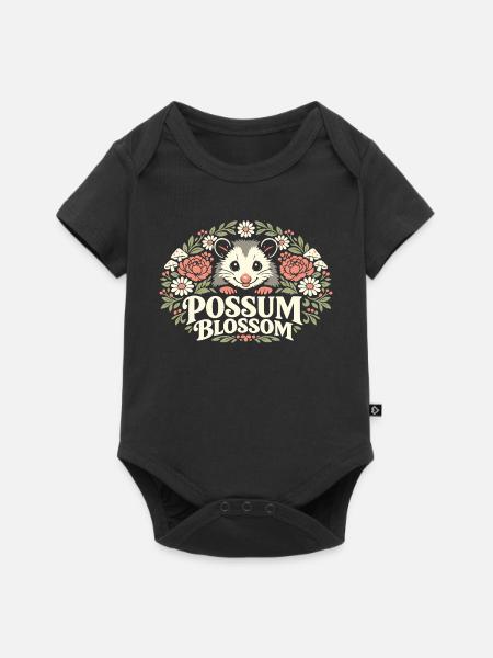 Possum Blossom - Baby Premium Kurzarmbody - Schwarz